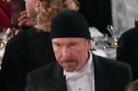 The Edge, gitarrist i U2, under Nobelbanketten i Stadshuset i Stockholm på måndagskvällen. 