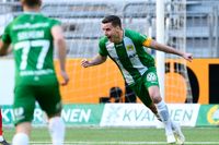 Hammarbys Jeppe Andrup Andersen jublar efter 1–0 mot Östersund.