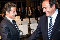 Frankrikes tidigare president Nicolas Sarkozy, tillsammas med Michel Platini.