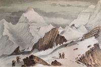 På 1800-talet ansågs Kanchenjunga i Sikkim som världens högsta berg. Illustration ur Hookers ”Himalayan journals”.