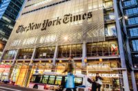 New York Times-skrapan på 8th Avenue, Manhattan. 