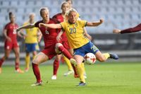 Mimmi Larsson gjorde ett av målen i Sveriges 4–1-seger i den inofficiella landskampen borta mot Sydafrika. Arkivbild.