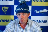 Ryanairs vd Michael O'Leary under en pressträff i Oslo.