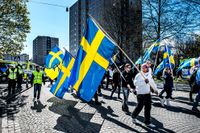 Svenskarnas parti tågar i Jönköping den första maj i år.