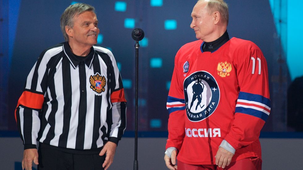 René Fasel och Vladimir Putin är nära vänner. Arkivbild.