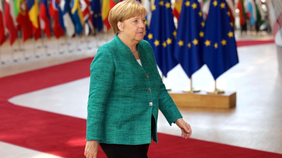 Tysklands förbundskansler Angela Merkel på EU-toppmötet i Bryssel.