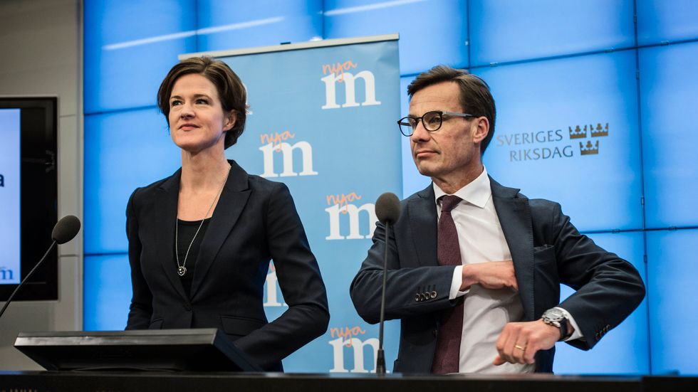 Moderaternas partiledare Anna Kinberg Batra och ekonomisk-politiske talespersonen Ulf Kristersson.