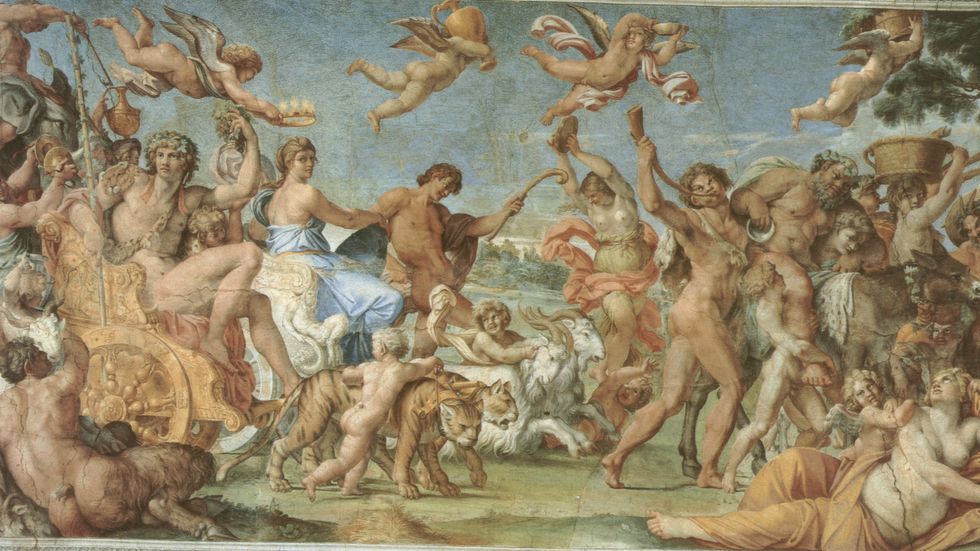 Annibale Caracci, Bacchus och Ariadnes triumf, 1597, fresk i klassicerande stil i Palazzo Farnese i Rom. 