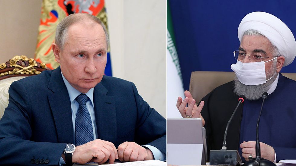 Ryssland president Vladimir Putin och Irans president Hassan Rouhani.