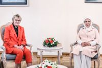 Birgitta Ed och Emine Erdogan på Natomötet i Vilnius.