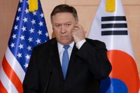 I samband med presskonferensen i Sydkorea läxade USA:s utrikesminister upp en reporter som ställde kritiska frågor.