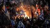 Stora protester vid Netanyahus bostad