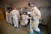 Smittspridningen har ökat i Italien och landet planerar en nedstängning över påsk. Bilden är från Mellino Mellini-sjukhuset i Chiari i norra Italien.