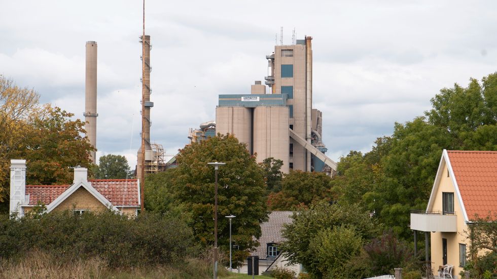 Cementas cementfabrik i Slite på Gotland. Arkivbild.