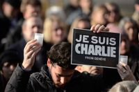 I Schweiz samlades många till demonstrationer under parollen, Je suis Charlie, jag är Charlie.