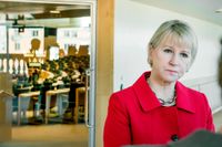 Utrikesminister Margot Wallström (S) vid riksdagens utrikespolitiska debatt.