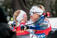 Linn Svahn, höger, och Jonna Sundling ligger strålande till i sprintväldscupen inför säsongsavslutningen i Nordamerika.