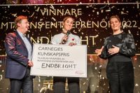 Priset för Framtidens entrepenör 2022 delades ut på onsdagskvällen. Fr v Björn Jansson, vinnaren Charlotte Ljung och Louise Andrén Meiton.