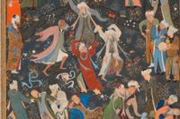 Dervisher som dansar. Detalj ur miniatyr av Kamāl ud-Dīn Behzād från cirka 1490.