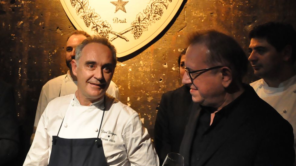 Ferran Adrià och Dom Pérignons chefsvinmakare Richard Geoffroy