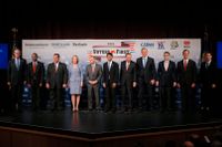 De republikanska presidentkandidaterna samlades i Manchester, New Hampshire, USA, den 3 augusti.