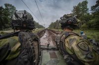 Militärövning med svenska och amerikanska soldater vid Tofta på Gotland under Baltops 2022.