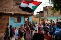 Protester mot Sudans styrande militärråd i huvudstaden Khartum.