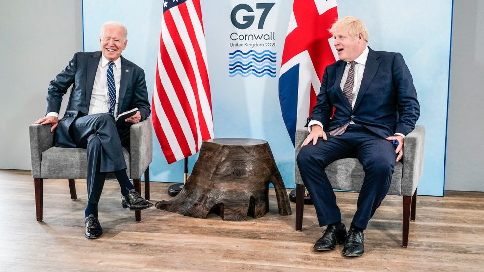 USA:s president Joe Biden träffade den brittiska premiärministern Boris Johnson på torsdagen.