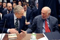 James Simons, till höger, här tillsammans med George Soros. Båda är stora givare till Demokratiska partiet i USA. Arkivbild.