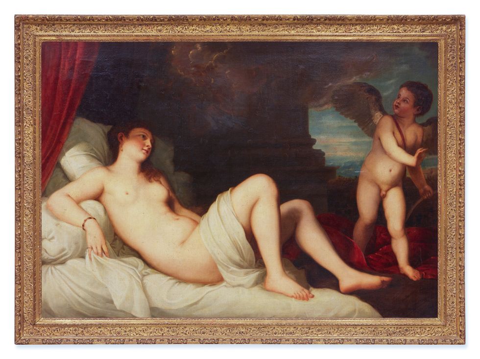 ”Danaë” av Titian (1544–1546). Farnese Collection. Museo di Capodimonte, Neapel.