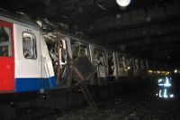 En söndersprängd tunnelbanevagn i London efter terrordåden den 7 juli 2005 då över 50 människor miste livet. Arkivbild.
