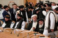 Bara män. En talibandelegation på möte i Moskva förra veckan.