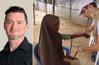 Pieter-Jan van Eggermont. Till höger: En bild från svälten i Somalia 2011, där FN beräknar att försenad hjälp ledde till 260000 dödsfall. 