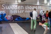 SD:s affischkampanj i tunnelbanan.