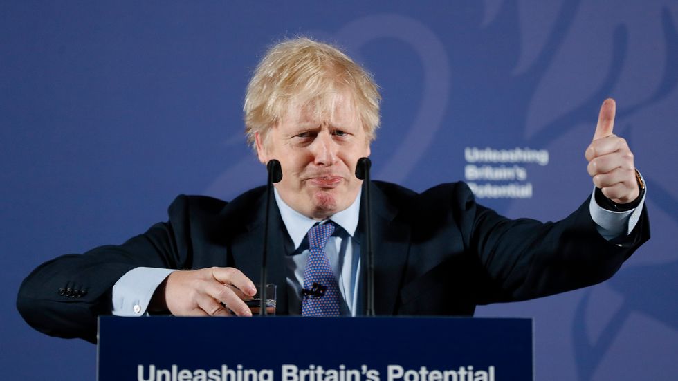 Den brittiske premiärministern Boris Johnson vid ett tal i februari, där han meddelade den brittiska ståndpunkten inför förhandlingarna om utträdet ur EU.