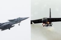 Jas Gripen gick upp mot amerikanska B-52 i övningsmomentet på måndagen.