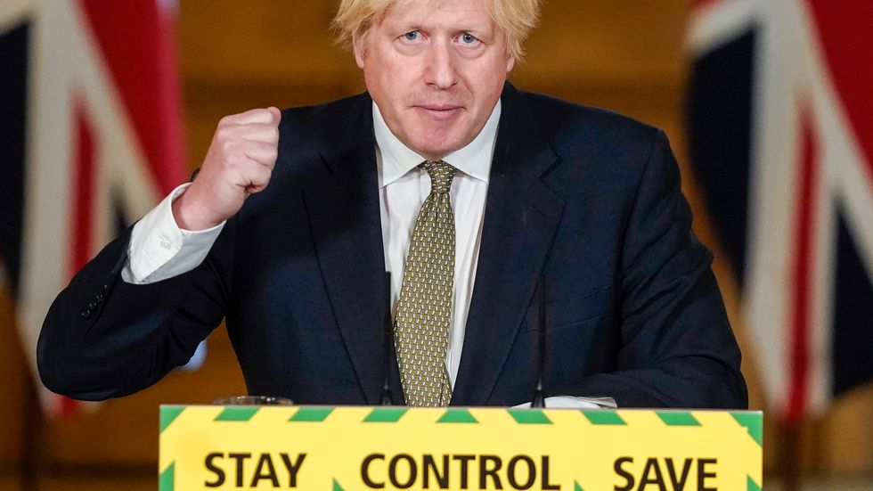 Storbritanniens premiärminister Boris Johnson på söndagen.