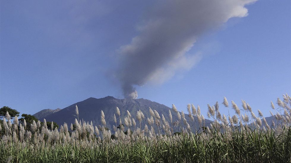 Vulkanen Raung på östra Java.