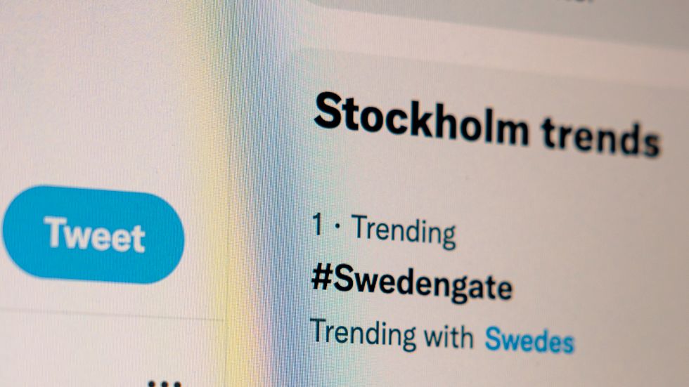 ”#Swedengate” trendar i sociala medier.