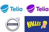 Telia, Volvo och Kalles kaviar är tre av loggorna som SvD:s illustratör Thomas Molén petat på. Vilka är falska?