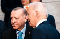 Erdogan och Biden i samtal under Nato Summit i Bryssel i mars.