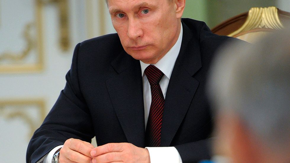 Rysslands president Vladimir Putin i vitryska Minsk på tisdagen.