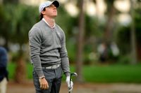 Rory McIlroy under PGA-tävlingen i Palm Beach Gardens, Florida. Golfstjärnan lämnade banan mitt under andra rundan.