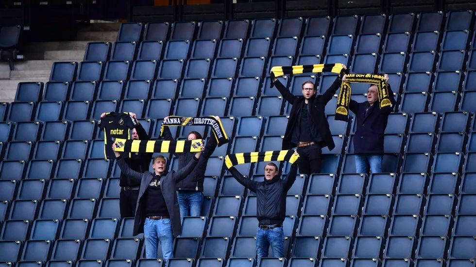 AIK-supportrar på Friends arena som har en publikkapacitet på 50 000. Arkivbild.