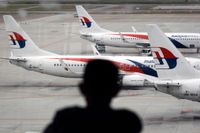 Malaysia Airlines-plan står parkerade Kuala Lampur Internation Airport i Malaysia. 