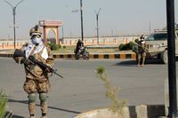 Talibansoldater på vakt i Lashkar Gah. Arkivbild.
