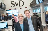 SvD:s VD Gunilla Asker och chefredaktör Fredric Karén gläds åt att tidningen fått 75 000 nya läsare.