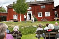 Vidar och David, två unga musikaliska stjärnor uppträdde på nationaldagsfirandet på Arbrå Fornhem.