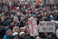 Manifestation mot sexuellt våld i Stockholm.