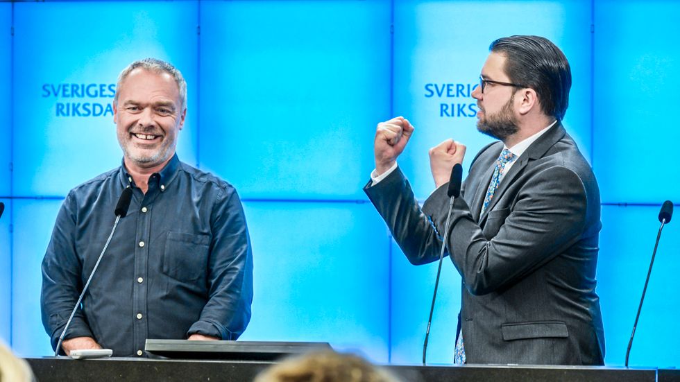 Jan Björklund (L) och Jimmie Åkesson (SD) 